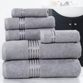 Hastings Home Hastings Home 100% Cotton Hotel 6 Piece Towel Set - Silver 189181IMB